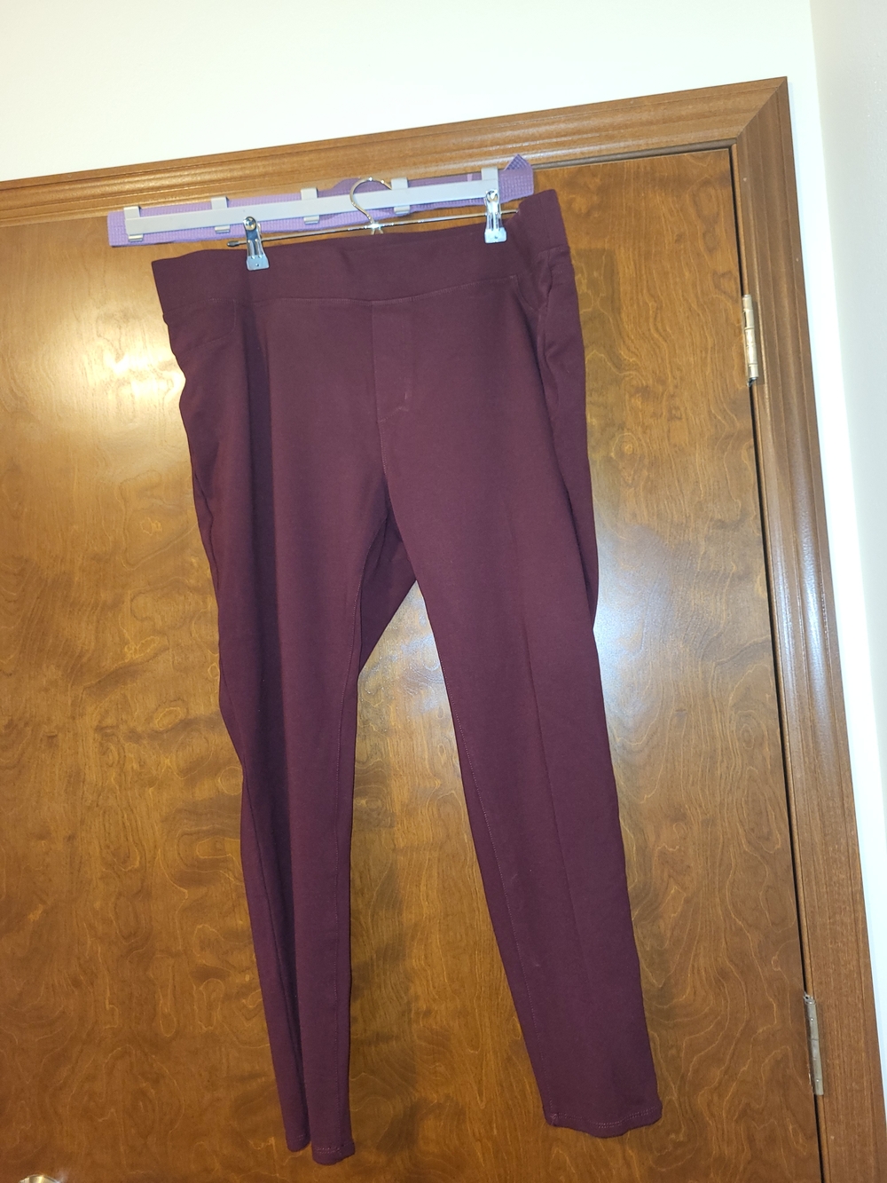 St. John's Bay Wine Skinny Leg Ponte Pants